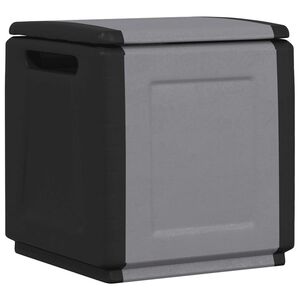 vidaXL s&ouml;t&eacute;tsz&uuml;rke-fekete kerti t&aacute;rol&oacute;l&aacute;da 54 x 53 x 57 cm 130 L