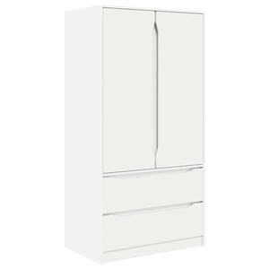 vidaXL Ruh&aacute;sszekr&eacute;ny fi&oacute;kkal Feh&eacute;r 79,5 x 49 x 156 cm M&eacute;rn&ouml;ki fa