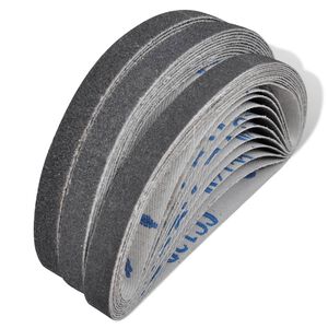 30 darab pneumatikus csiszol&oacute;szalag: 10 db 60-as, 10 db 80-as, 10 db 120-as, 10 mm x 330 mm