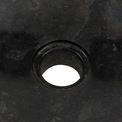 vidaXL tíkfa fürdőszobai pipereszekrény fekete márványmosdóval