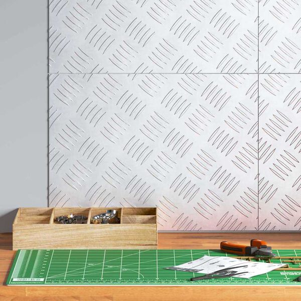 vidaXL L&eacute;pcsőfok N&eacute;gysz&ouml;gletes 4 pcs Ez&uuml;st 40 x 30 cm Alum&iacute;nium