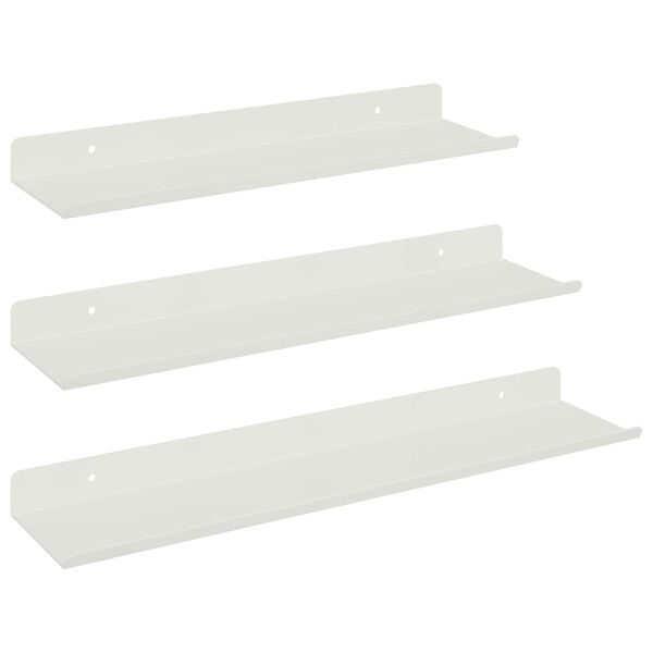 vidaXL Lebegő polc Falra szerelhető 3 pcs Feh&eacute;r 40 x 9 x 2,5 cm Ac&eacute;l