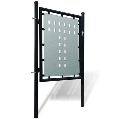 vidaXL fekete kerítés kapu 100 x 125 cm
