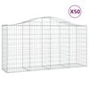 vidaXL 50 db &iacute;ves horganyzott vas gabion kos&aacute;r 200x50x100/120 cm