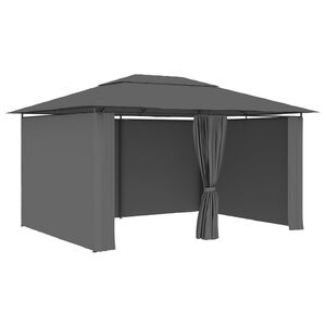 vidaXL antracitsz&uuml;rke kerti pavilon f&uuml;gg&ouml;ny&ouml;kkel 4 x 3 m