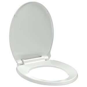 vidaXL feh&eacute;r ov&aacute;lis WC-&uuml;lőke lassan csuk&oacute;d&oacute; fed&eacute;llel