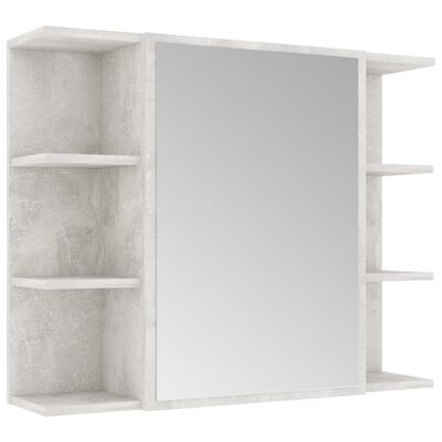vidaXL betonszürke forgácslap fürdőszobai tükör 80 x 20,5 x 64 cm