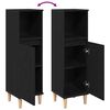 vidaXL F&uuml;rdőszoba Szekr&eacute;ny Fekete t&ouml;lgy 30 x 30 x 100 cm Faanyag