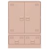 vidaXL rózsaszín acél magasszekrény 67x39x95 cm