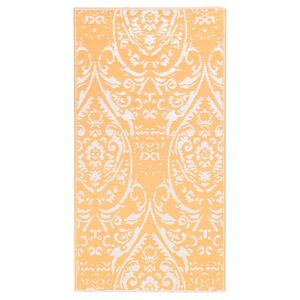 vidaXL ARAKIL narancss&aacute;rga-feh&eacute;r PP k&uuml;lt&eacute;ri szőnyeg 120 x 180 cm