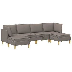 vidaXL Modul&aacute;ris kanap&eacute; szett t&aacute;rol&oacute;val 6 pcs T&oacute;psz&iacute;nű Sz&ouml;vet