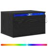 vidaXL Fali &eacute;jjeli szekr&eacute;ny Fekete t&ouml;lgy 50 x 36 x 30 cm Szerelt Fa