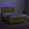 vidaXL z&ouml;ld sz&ouml;vet rug&oacute;s &eacute;s LED-es &aacute;gy matraccal 140x190 cm