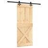 vidaXL Cs&uacute;sz&oacute; ajt&oacute; Term&eacute;szetes &eacute;s Fekete 85 x 210 cm Szil&aacute;rd Fenyőfa