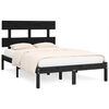 vidaXL Double fekete t&ouml;m&ouml;r fa &aacute;gykeret 135 x 190 cm