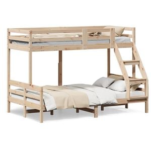 vidaXL t&ouml;m&ouml;r fenyőfa emeletes &aacute;gy 80x200/120x200 cm