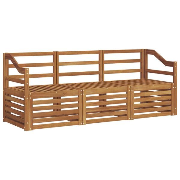 vidaXL &Uuml;lőgarnit&uacute;r&aacute;k 3 pcs Term&eacute;szetes T&ouml;m&ouml;r Ak&aacute;cfa