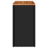 vidaXL fekete polyrattan kerti kisasztal falappal 58 x 27,5 x 55 cm