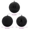 vidaXL Karácsonyi Díszgömb Készlet 3 pcs Fekete Műanyag