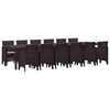 vidaXL Kert &eacute;tkező szett 13 pcs Barna Polt rattan