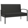 vidaXL fekete polyrattan kerti pad p&aacute;rn&aacute;val 105 cm