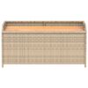 vidaXL bézs polyrattan és akácfa tárolópad 100 x 50 x 52 cm
