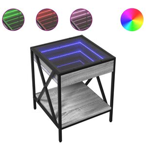vidaXL sz&uuml;rke sonoma v&eacute;gtelen hat&aacute;s&uacute; LED-es &eacute;jjeliszekr&eacute;ny 40x40x49 cm