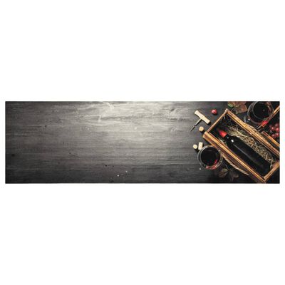 vidaXL mosható boros üveg mintás bársony konyhai szőnyeg 45x150 cm