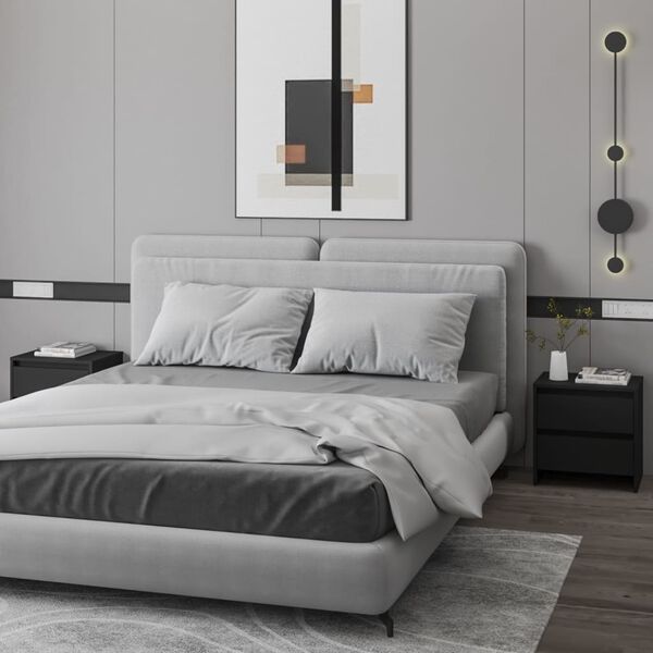 vidaXL 2 db fekete forg&aacute;cslap &eacute;jjeliszekr&eacute;ny 45 x 34,5 x 44,5 cm