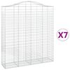 vidaXL 7 db íves horganyzott vas gabion kosár 200x50x220/240 cm