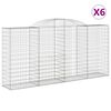 vidaXL 6 db &iacute;ves horganyzott vas gabion kos&aacute;r 300x50x140/160 cm
