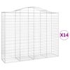 vidaXL 14 db íves horganyzott vas gabion kosár 200x50x160/180 cm