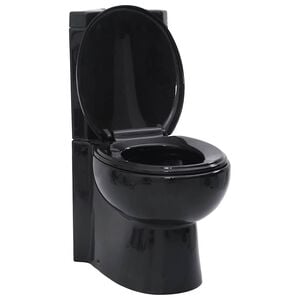 vidaXL fekete ker&aacute;mia f&uuml;rdőszobai sarok WC