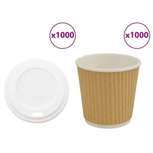 vidaXL 1000 db pap&iacute;r k&aacute;v&eacute;scs&eacute;sz&eacute;k fedővel 4oz 100ml