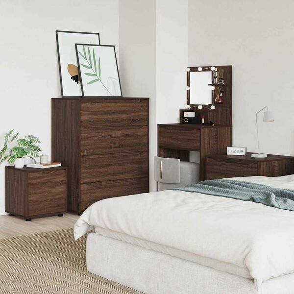 vidaXL F&uuml;rdőszoba Sz&eacute;k&eacute;ny Barna T&ouml;lgy 40,5 x 40 x 44 cm Faanyag