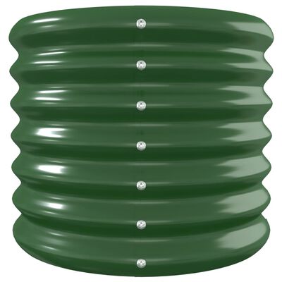 vidaXL zöld porszórt acél kerti magaságyás 332x40x36 cm