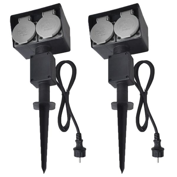 vidaXL 2 db kerti aljzat talajba sz&uacute;rhat&oacute; t&uuml;sk&eacute;vel