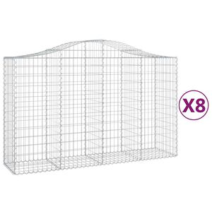 vidaXL 8 db &iacute;ves horganyzott vas gabion kos&aacute;r 200x50x120/140 cm