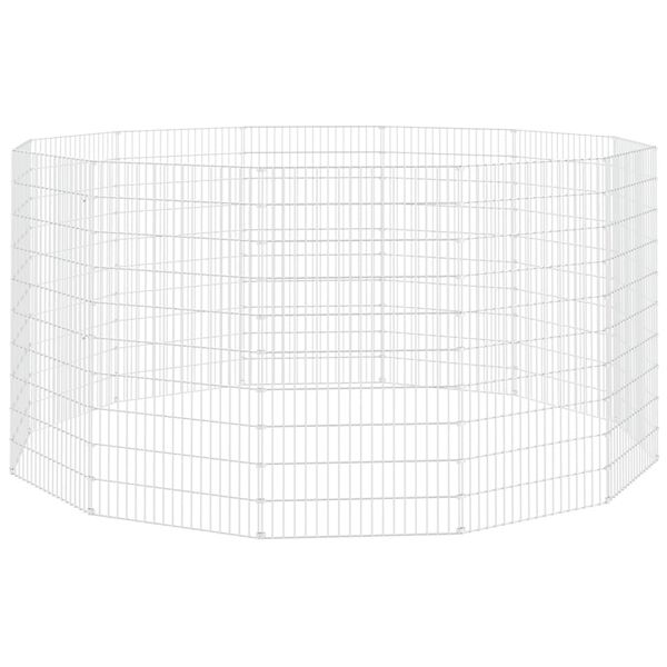 vidaXL horganyzott vas szabadtart&aacute;s&uacute; &aacute;llatkert 12 panelből, 54 x 100 cm