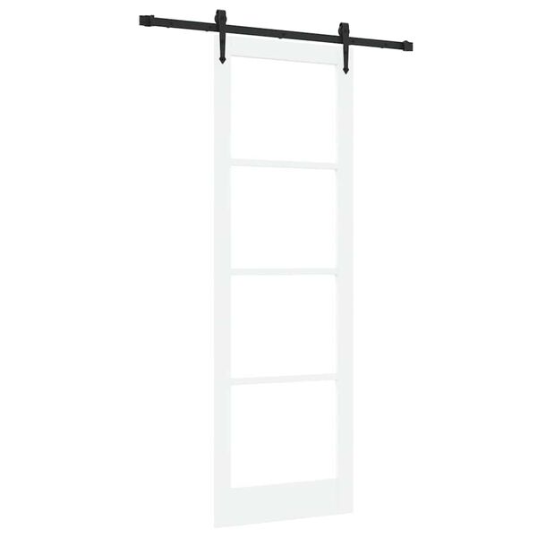 vidaXL Cs&uacute;sz&oacute; ajt&oacute; ORKDAL Feh&eacute;r 78 x 232 cm T&ouml;m&ouml;r fenyőfa &eacute;s &uuml;veg