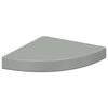 vidaXL magasf&eacute;nyű sz&uuml;rke MDF lebegő sarokpolc 25 x 25 x 3,8 cm