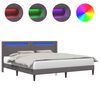 vidaXL &Aacute;gykeret LED szalagokkal fejt&aacute;ml&aacute;val Sz&uuml;rke 200 x 200 cm Műbőr