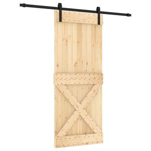 vidaXL Cs&uacute;sz&oacute; ajt&oacute; Term&eacute;szetes &eacute;s Fekete 85 x 210 cm Szil&aacute;rd Fenyőfa