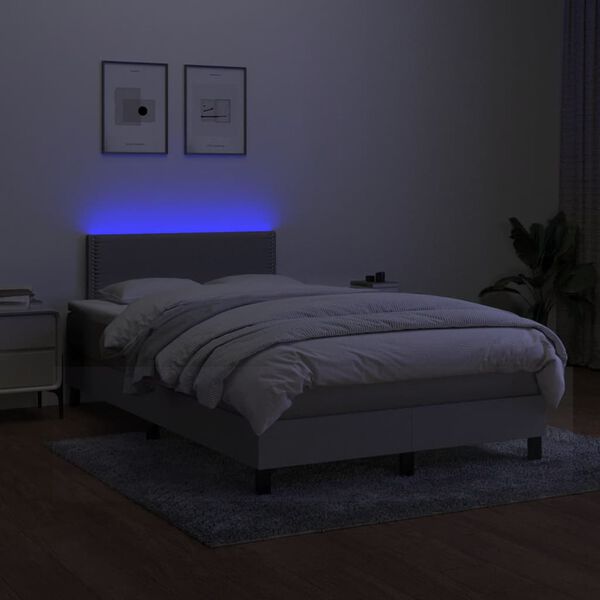 vidaXL vil&aacute;gossz&uuml;rke sz&ouml;vet rug&oacute;s &eacute;s LED-es &aacute;gy matraccal 120x190 cm