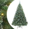 vidaXL Mű kar&aacute;csonyfa 300 LED-del &aacute;llv&aacute;nnyal Z&ouml;ld 210 cm PE &eacute;s PVC