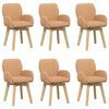 vidaXL Forg&oacute;s &Eacute;tkezős Sz&eacute;kek 6 pcs Boucl&eacute; B&eacute;zs 54 x 58 x 87 cm