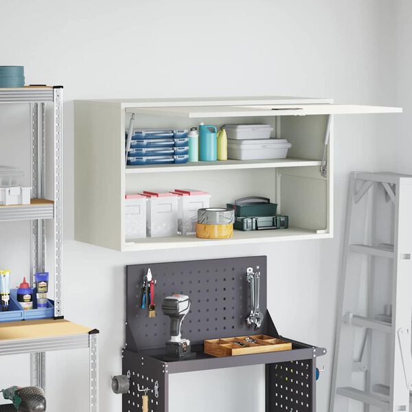 vidaXL Fali szekr&eacute;ny a gar&aacute;zsba Feh&eacute;r 90 x 40 x 53 cm Porfestett ac&eacute;l