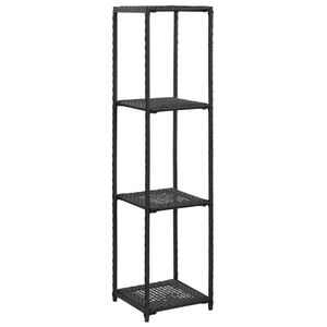 vidaXL fekete polyrattan t&aacute;rol&oacute;polc 30 x 30 x 120 cm