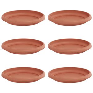 vidaXL Kerek Vir&aacute;g T&aacute;lca 6 pcs T&eacute;gla V&ouml;r&ouml;s &Oslash; 14 x 2 cm Műanyag