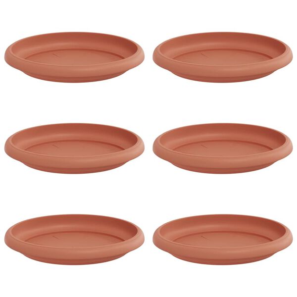 vidaXL Kerek Vir&aacute;g T&aacute;lca 6 pcs T&eacute;gla V&ouml;r&ouml;s &Oslash; 14 x 2 cm Műanyag